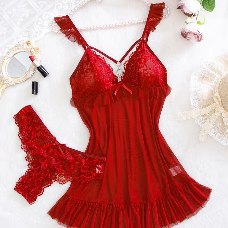 Women'S Formal Wear Wedding - Nouvel ensemble de lingerie rouge sexy