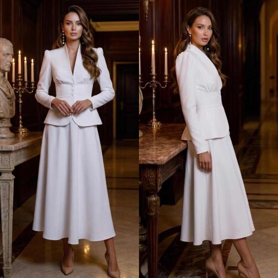 Women Formal Wear With Skirt - Ensemble tailleur élégant deux pièces pour