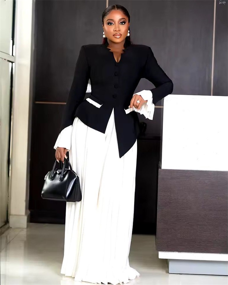 Women Formal Wear Black And White - Ensemble de costumes pour femmes, blanc