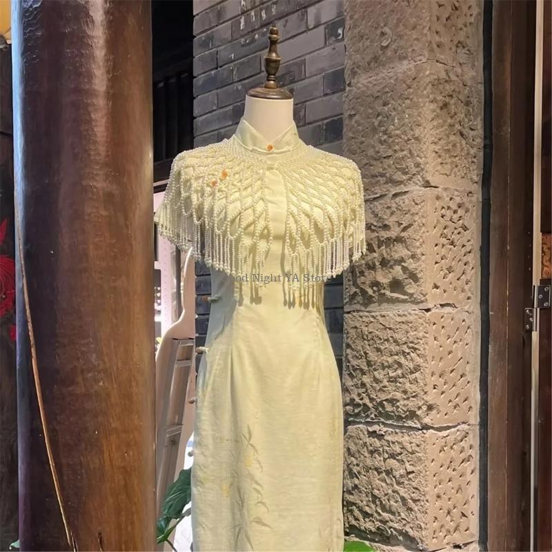 Women Formal Event Wear - Enveloppement soirée accentué perles respirantes, parfait