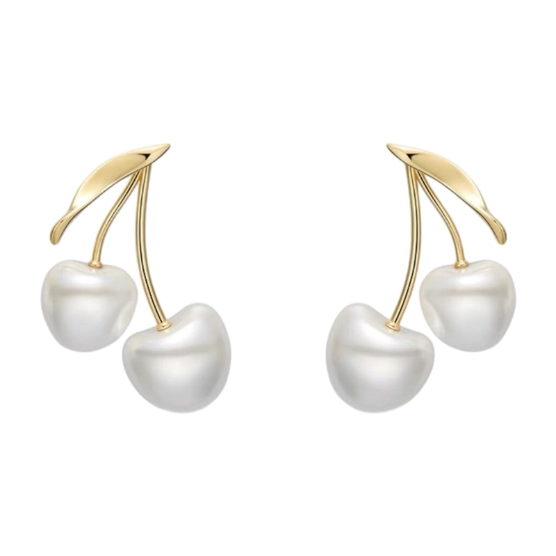 Women Formal Event Wear - Boucles d'oreilles en perles fleurs cerisier,