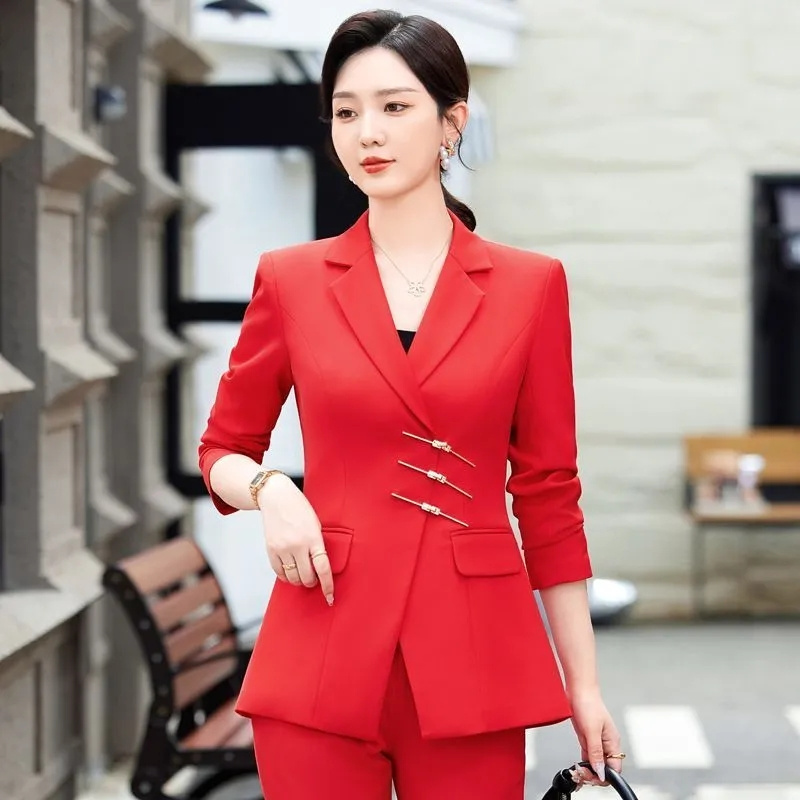Veste blazer et pantalon imbib - Women Formal Wear Black And White avis et prix