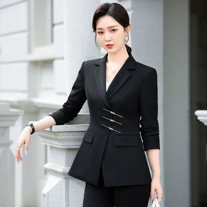 Veste blazer et pantalon imbib - Women Formal Wear Black And White avis et prix